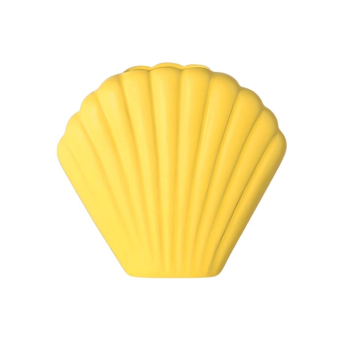 Yellow ceramic shell vase